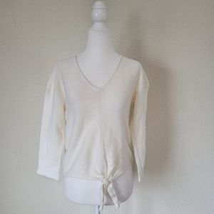 Madewell Texture & Thread Tie Front Top - Small